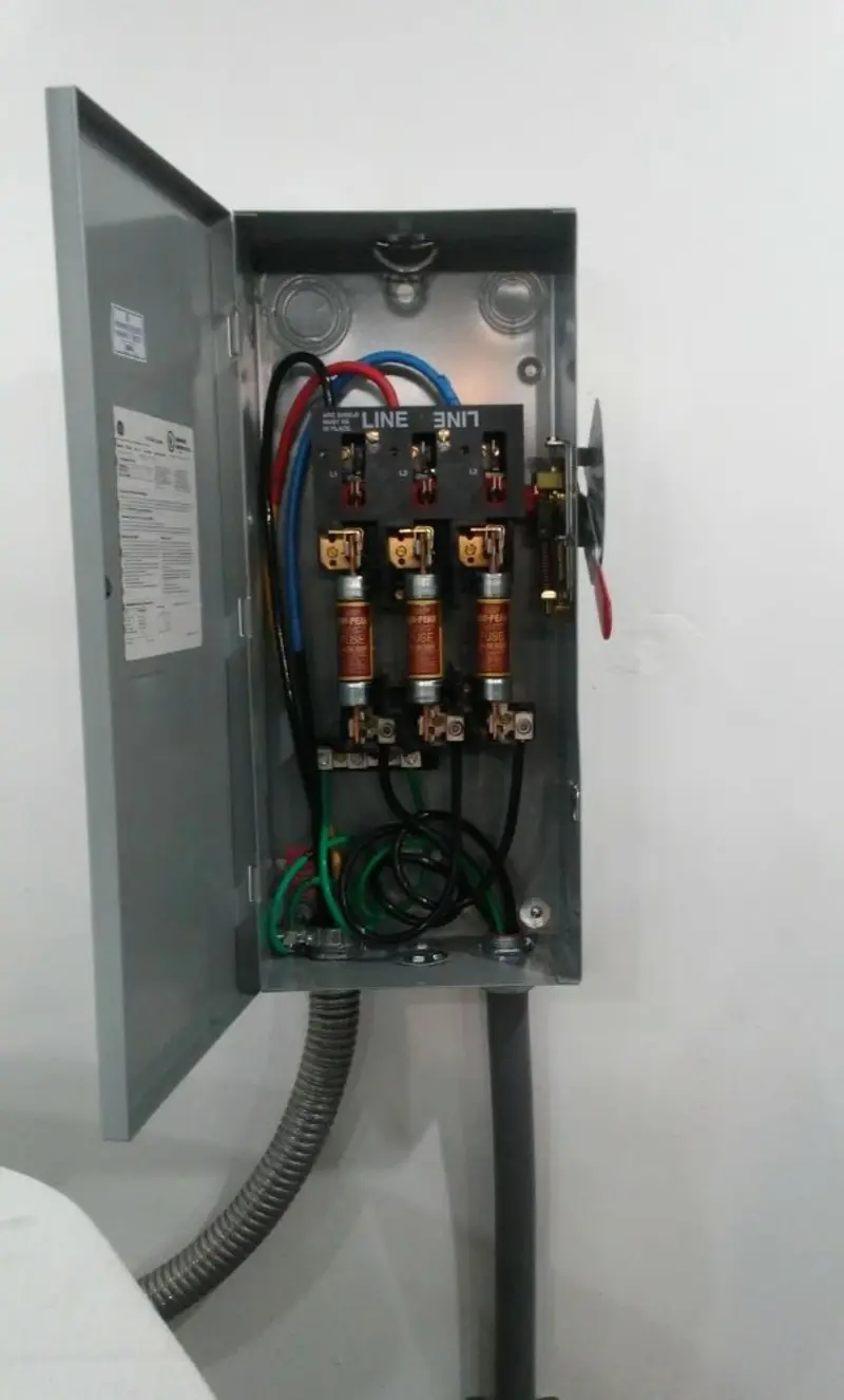 Three-phase disconnect switch installed for Electrical Wiring & Rewiring in Geneva